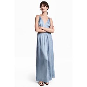 Dusty blue holiday dress maxi light gray blue M